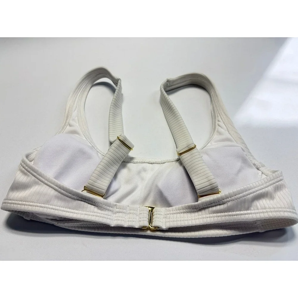 Wild Fable White‎ Ribbed Bikini Top XS Adjustable Strap Swim Top